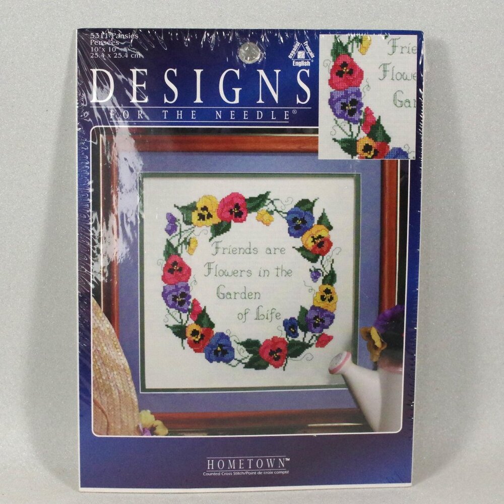 Embroidery Kit Cross Stitch Designs For the Needle #5311 Pansies Unopened